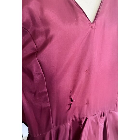 Vtg Dave & Johnny Burgundy Velour Halter Gown Size 9/10 Formal Dress Holiday Par - Picture 10 of 12